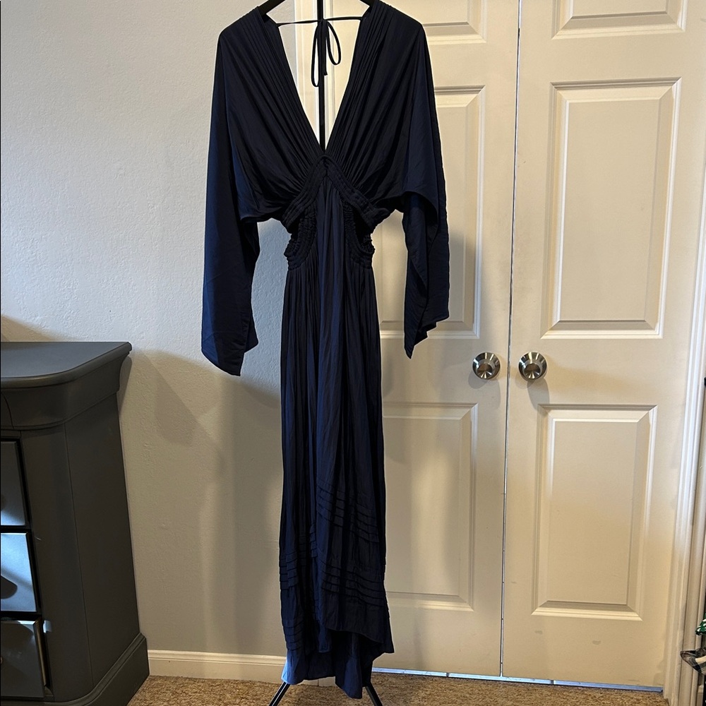 Ramy Brook Deep Blue Gathered Dress
